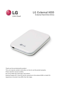 Manual LG HXD5U50GLS Hard Disk Drive