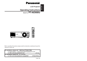 Manual Panasonic PT-AE900U Projector