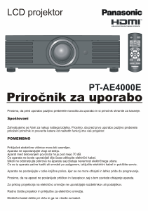 Priročnik Panasonic PT-AE4000E Projektor