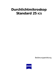 Bedienungsanleitung Zeiss Standard 25 ICS Mikroskop
