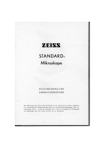 Bedienungsanleitung Zeiss Standard Mikroskop