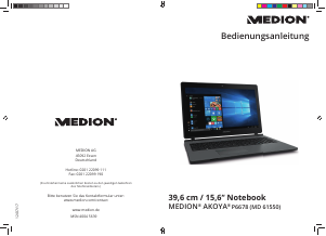 Bedienungsanleitung Medion Akoya P6678 (MD 61550) Notebook