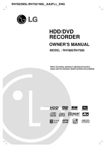Manual LG RH7521NSL DVD Player