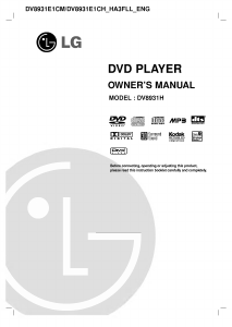 Manual LG DV8931E1CM DVD Player
