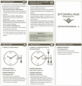 Manual de uso Stührling 3958 Aquadiver Reloj de pulsera