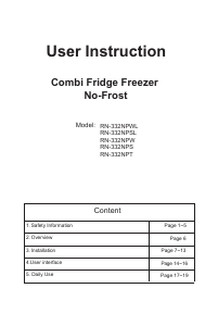 Руководство Дэу RN-332NPS Холодильник с морозильной камерой