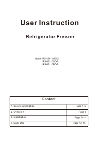 Руководство Дэу RSH5110BDG Холодильник с морозильной камерой