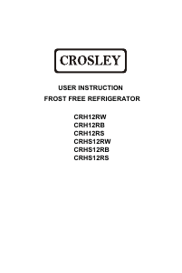 Manual Crosley ​​​CRHS12RW/S Fridge-Freezer