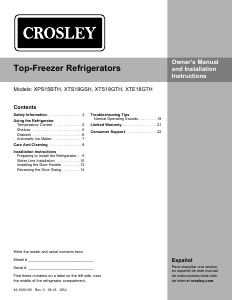 Manual Crosley XRS16BGAWP Fridge-Freezer