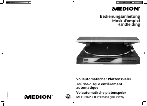 Bedienungsanleitung Medion LIFE E65138 (MD 43670) Plattenspieler
