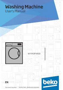 Manual BEKO WY 940P44EB Washing Machine