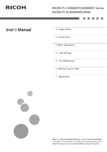 Manual Ricoh PJ XL4540 Projector