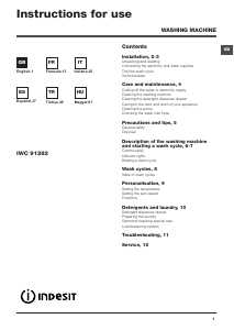 Manuale Indesit IWC 91282 ECO EU Lavatrice