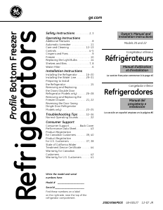 Manual GE PFRS2MIXSS Fridge-Freezer