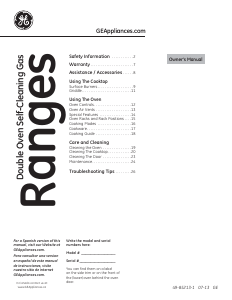 Manual GE PCGS950SEFSS Range