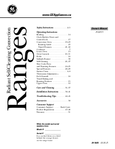 Manual GE PCB975DNBB Range