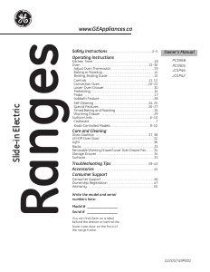 Manual GE PCS905SRSS Range