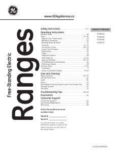 Manual GE PCB909SRSS Range