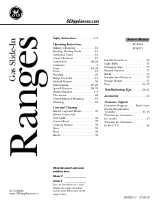 Manual GE PGS908DEPBB Range