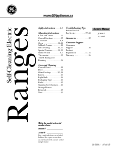 Manual GE PCS905DPBB Range