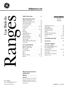 Manual GE PGS968DEPBB Range