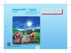 Manual Playmobil set 70086 Easter Eggs Cavaleiro com canhão