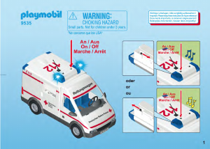 Handleiding Playmobil set 9535 Rescue Rode Kruis ambulance