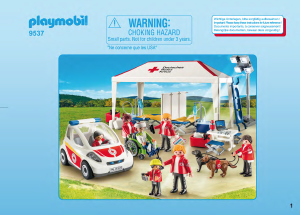 Handleiding Playmobil set 9537 Rescue Rode Kruis ziekenhuistent