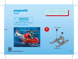 Manual Playmobil set 70492 Rescue Fire rescue helicopter