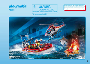 Brugsanvisning Playmobil set 70335 Rescue Brandberedskab med helikopter og båd