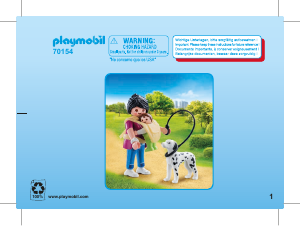 Manual Playmobil set 70154 Special Mãe com bebé e cão