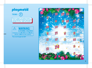 Manuale Playmobil set 70383 Christmas Maxi calendario dell'avvento natale in famiglia