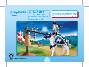 Manual Playmobil set 70106 Knights Jousting