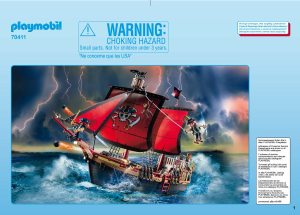 Bruksanvisning Playmobil set 70411 Pirates Piratskepp med dödskallar