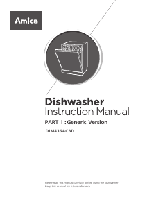 Manual Amica DIM436ACBD Dishwasher