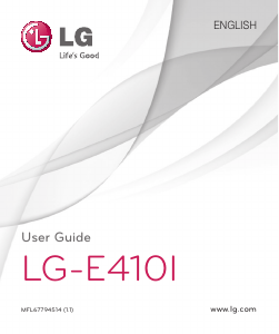 Handleiding LG E410I Mobiele telefoon