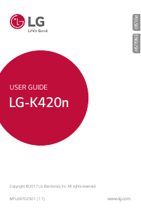 Handleiding LG K420n Mobiele telefoon
