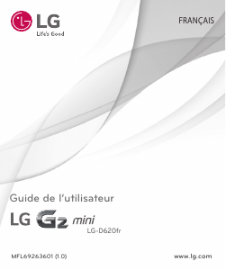 Mode d’emploi LG D620FR Téléphone portable