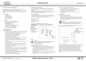 Bedienungsanleitung Sichler NX-5125-675 Händetrockner