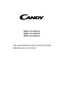 Bruksanvisning Candy OVG 505/2W Ugn