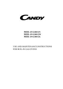 Manual Candy OVG 505/2 X Oven