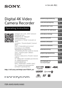 Brugsanvisning Sony FDR-AX43 Videokamera