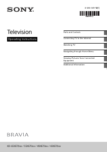 Bruksanvisning Sony Bravia KD-43XE7073 LCD TV