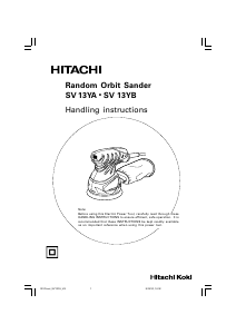 Manual Hitachi SV 13YA Random Orbital Sander