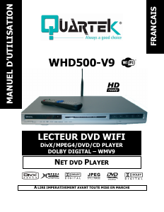 Mode d’emploi Quartek WHD500-V9 Lecteur DVD