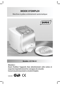 Mode d’emploi Quigg GT-PM-01 Machine à pâtes