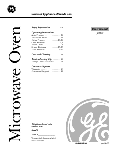 Manual GE JE2160SFC Microwave