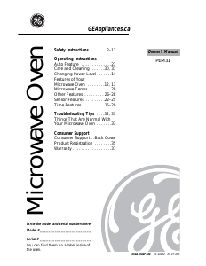 Manual GE PEM31SMC Microwave