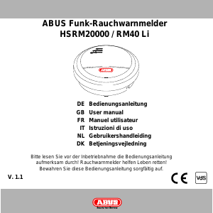 Manual Abus HSRM20000 Smoke Detector