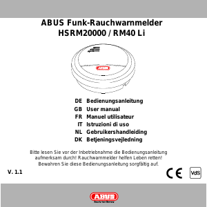 Manual Abus RM40 Li Smoke Detector